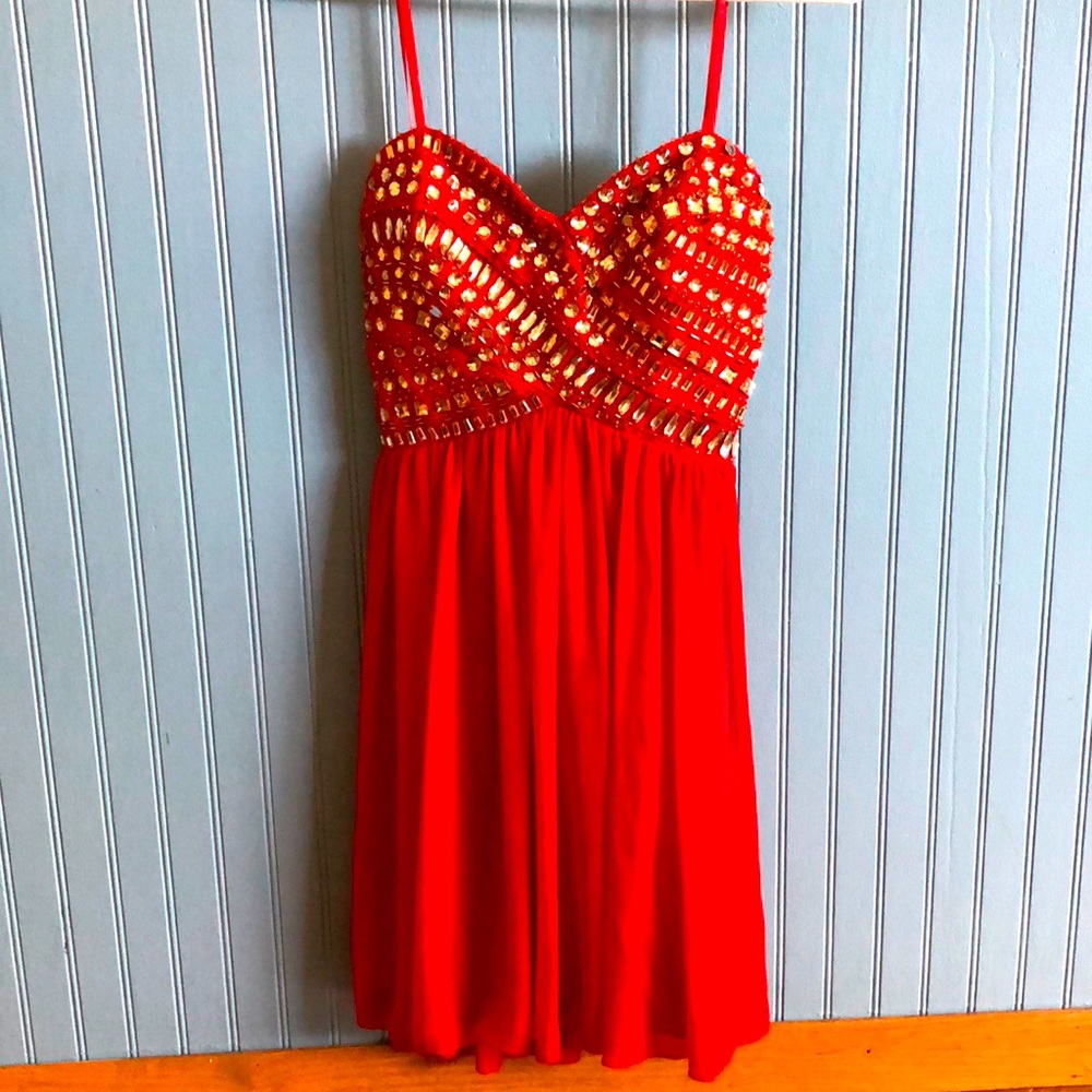 Shirt, red formal dress. Worn once